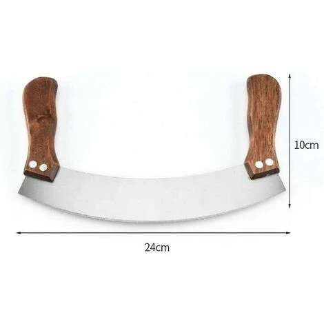 Pizza Cutter Large, Pizza Chopping Knife Made Of Stainless Steel 35cm With Wooden Handle - Image 2