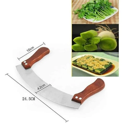 Pizza Cutter Large, Pizza Chopping Knife Made Of Stainless Steel 35cm With Wooden Handle - Image 5