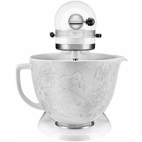 KitchenAid Artisan Mixer 156 White & Whisper Floral Ceramic Bowl With Free Gift - Image 4