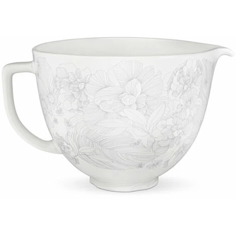 KitchenAid Artisan Mixer 156 White & Whisper Floral Ceramic Bowl With Free Gift - Image 5
