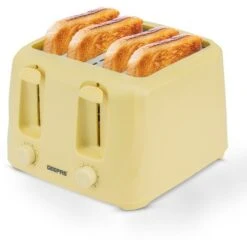 Beige 4 Slice Toaster Family Size 1400W With Variable Browning Control