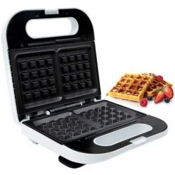 Electric Waffle Iron Maker Belgian Non-Stick 2 Slice Deep Plates 700W Geepas