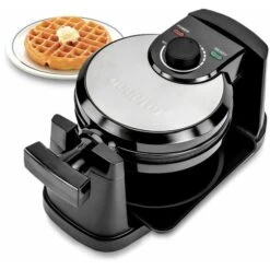 Geepas Rotating Belgian Waffle Maker Machine Waffle Iron Non-Stick Plates 1000W