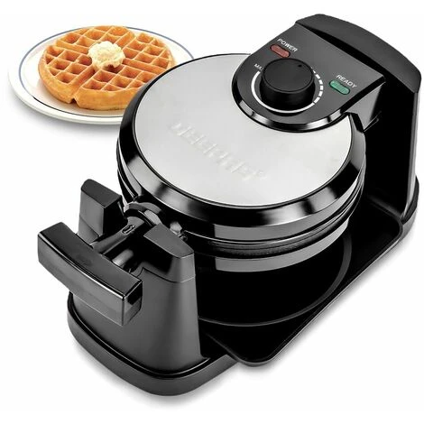Geepas Rotating Belgian Waffle Maker Machine Waffle Iron Non-Stick Plates 1000W