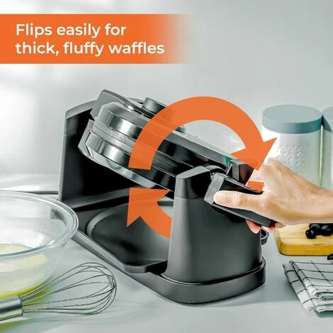 Geepas Rotating Belgian Waffle Maker Machine Waffle Iron Non-Stick Plates 1000W - Image 3