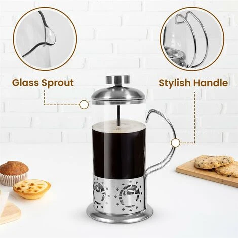 French Press Coffee Maker Morning Coffee Brewer Heat Resistant Glass Tea Maker - Image 4