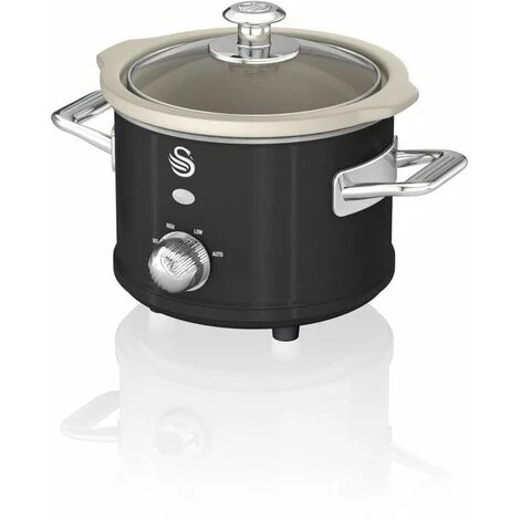 Swan 1.5L Slow Cooker Retro Black