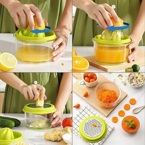 Manual Citrus Squeezer Lemon Squeezer, 4 In 1 Citrus Squeezer Manual Orange Squeezer, Orange Squeezer With 400ml Container, Plastic Lemon Squeezer, Citrus Squeezer, Citrus And Fruit Squeezer, Multi-Wa - Image 4