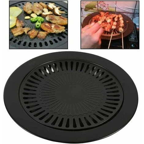 Barbecue Grill Pan - Korean Style Non-Stick Smokeless BBQ Grill Rack Basket Barbecue Pan Stovetop Grill Roasting Trays For Vegetable Kabobs Seafood