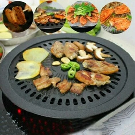Barbecue Grill Pan - Korean Style Non-Stick Smokeless BBQ Grill Rack Basket Barbecue Pan Stovetop Grill Roasting Trays For Vegetable Kabobs Seafood - Image 2