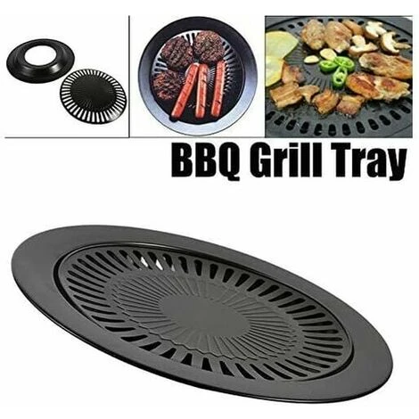 Barbecue Grill Pan - Korean Style Non-Stick Smokeless BBQ Grill Rack Basket Barbecue Pan Stovetop Grill Roasting Trays For Vegetable Kabobs Seafood - Image 3