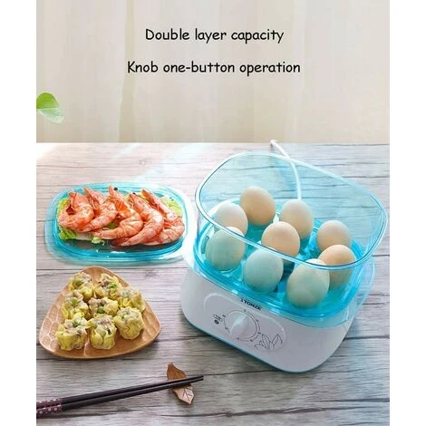 Small Steamer 2 Layer Electric Steamer Basket Free Stacking BPA Free 60 Minute Timer - Image 2