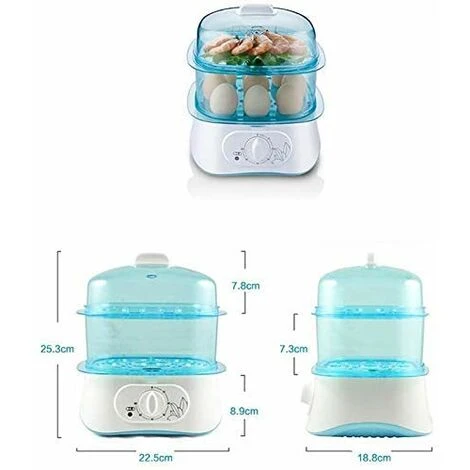 Small Steamer 2 Layer Electric Steamer Basket Free Stacking BPA Free 60 Minute Timer - Image 5