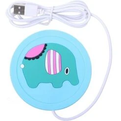 Placemats And Coasters Sets Funny Cup Warmers Electric Warming Mugs Drinks Tea Coffee Warmers (Blue Elephant)
