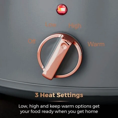 Tower Cavaletto 3.5 Litre Slow Cooker Grey - Image 3