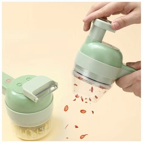 Hand Blender Electric Garlic Cutter Cordless Food Adder Green - Image 2