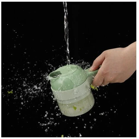 Hand Blender Electric Garlic Cutter Cordless Food Adder Green - Image 4