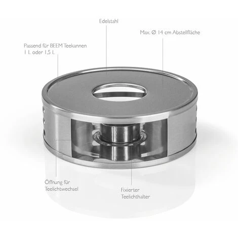 BEEM Stövchen Teapot Warmer- Stainless Steel - Image 4