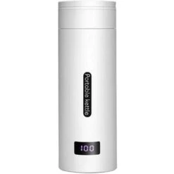 Travel Electric Water Cup, Portable Kettle, Electric Heating Water Cup, Small Mini Home Dormitory, Portable Travel Heating Cup (White)