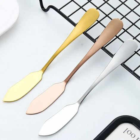 8 Pieces Butter Knife Jam Knife, Stainless Steel Butter Knives, For Butter, Cream, Cheese, Chocolate, Ketchup, Mirror Polished, Dishwasher Safe, Gold - MODOU - Image 5
