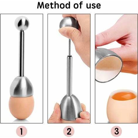 Egg Shell Separator, Egg Cutter Stainless Steel Egg Tool Egg Cutter, For Opening Raw And Cooked Egg Shells, Large 13.2 3.6 Cm - MODOU - Image 3