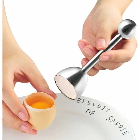 Egg Shell Separator, Egg Cutter Stainless Steel Egg Tool Egg Cutter, For Opening Raw And Cooked Egg Shells, Large 13.2 3.6 Cm - MODOU - Image 4