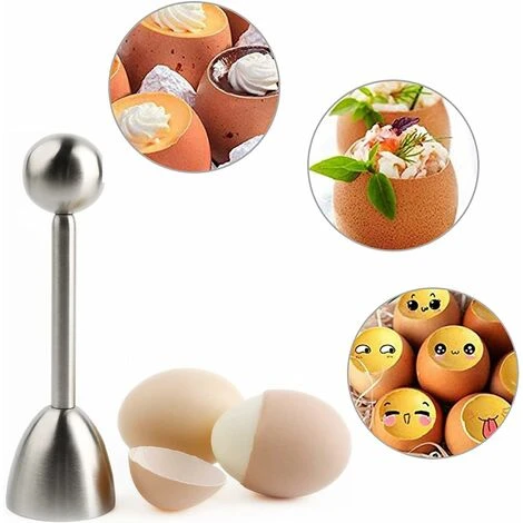 Egg Shell Separator, Egg Cutter Stainless Steel Egg Tool Egg Cutter, For Opening Raw And Cooked Egg Shells, Large 13.2 3.6 Cm - MODOU - Image 5