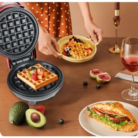 Create Perfect Mini Waffles, Paninis, And Hash Browns With Our Home Mini Waffle Maker - Perfect For Family Celebrations, Easter, And Children's Birthday Parties - Image 3