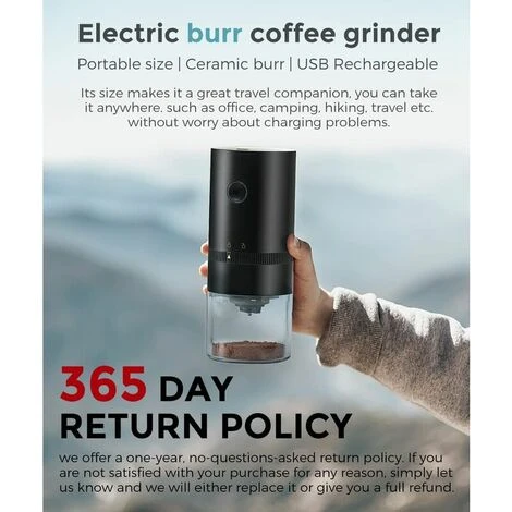 Portable Electric Coffee Grinder, Rechargeable Compact Grinder, Adjustable Ceramic Cone Grinder, Fine Grind, Perfect For On The Go - Image 4
