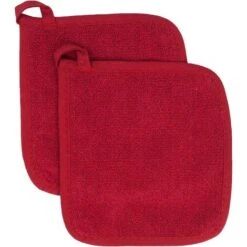 Cotton Terry Cloth Potholder Set, Kitchen Heating Pad, 2 Pack