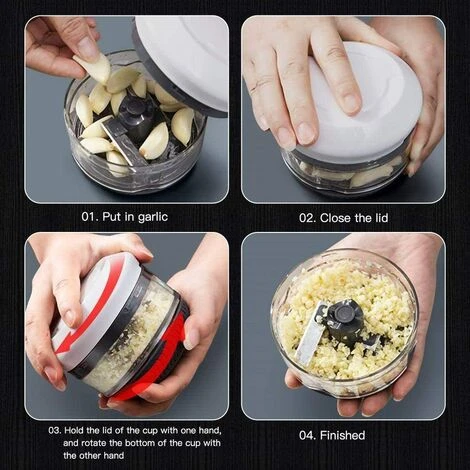 Mini Manual Vegetable Chopper Garlic Chopper Vegetable Chopper With Bowl Food Supplement Puree Machine - Image 3
