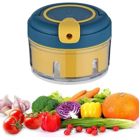 Pieces Manual Chopper, Kitchen Chopper, Vegetable Chopper, Garlic Chopper, Mini Chopper, Fruit Vegetable Chopper, Onion Chopper, For Vegetable, Fruit, Onion, Garlic (Yellow Blue)