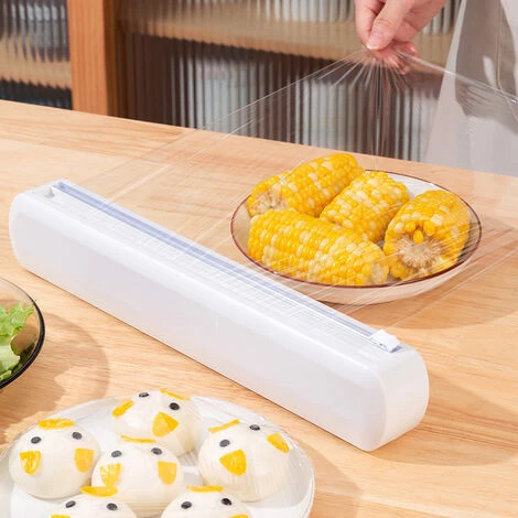 Refillable Plastic Wrap Dispenser With Cutter, Heavy Duty Cling Film Cutter - Image 4