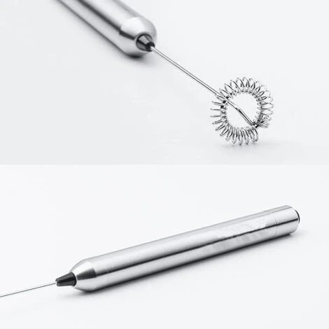 Portable Milk Frother, Battery Operated Portable Electric Milk Frother Coffee Maker Latte Cappuccino 304 Stainless Steel Whisk - Image 3