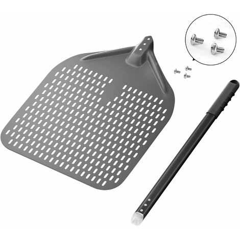 14 Perforated Pizza Peel, Long Rod Hard Anodized Alumina Pizza Peel, Super Large Swivel Pizza Peel, Professional Pizza Paddle, Overall Size 34.8 - Image 4