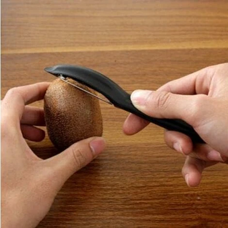 Fruit Peeler Universal Eplucheur With Ergonomic Stainless Steel Blades For Potato And Carrot Vegetable Peeler (black Serrated Edge Planed Color Box) - Image 2