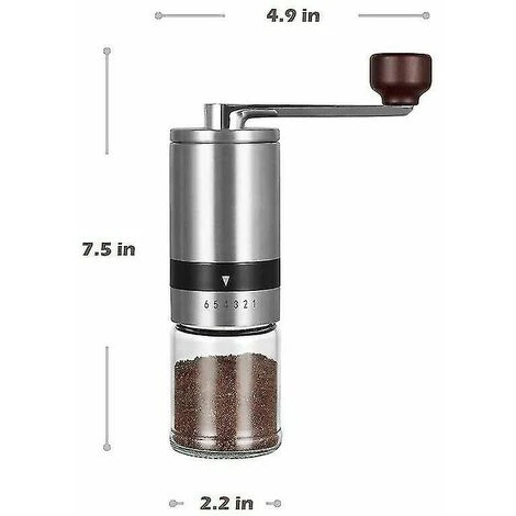 Manual Coffee Grinder, Manual Coffee Grinder With Crank (6 Speeds) - Image 2