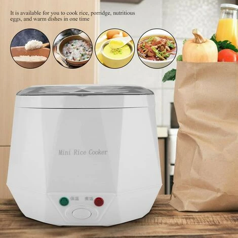 12V 100W 1.3 L Electric Portable Multifunctional Rice Cooker Food Steamer For Car White - Image 2