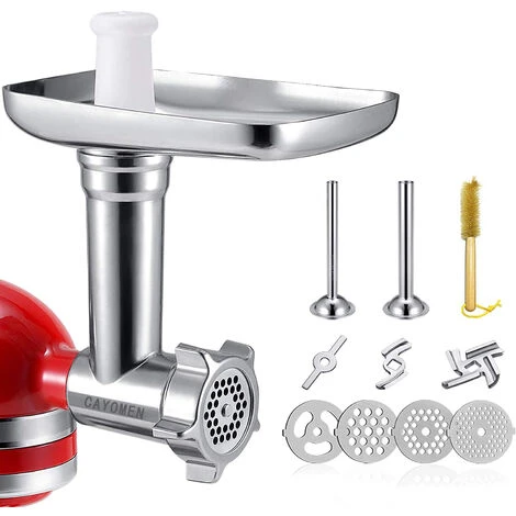 Meat Grinder Compatible For Kitchenaid Accessories Sausage Stuffer Pipes With 4 Discs - Extension Accessories For Craftsman