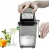 Manual Ice Crusher Rotary Ice Crusher Cocktails Slush Crushed Ice Maker Smoothies Ice Crusher Machine Home 1.25L Chrome Ice Crusher Ice Cubes Drinks Chopper Stirrer (Grey)