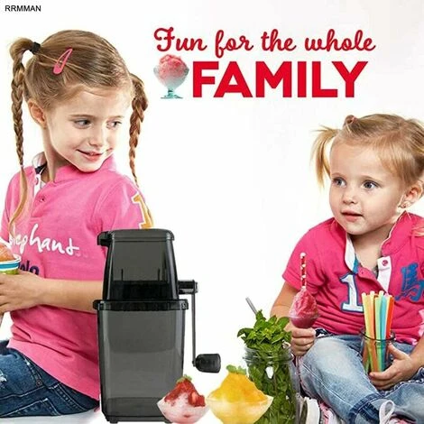 Manual Ice Crusher Rotary Ice Crusher Cocktails Slush Crushed Ice Maker Smoothies Ice Crusher Machine Home 1.25L Chrome Ice Crusher Ice Cubes Drinks Chopper Stirrer (Grey) - Image 3