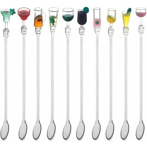 Colorful Drink Stirrers, 23cm Cocktail Stirrers, Acrylic Shaker, Bar Mixing Spoon For Cocktail And Juice (10 Mixing Spoons) - Image 5