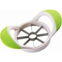 Apple Slicer, Easy Grip Slicer And Corer, 8 Stainless Steel Blade Apple Cutter, Green Handle Apple Cutter And Corer, Apple Corer And Slicer