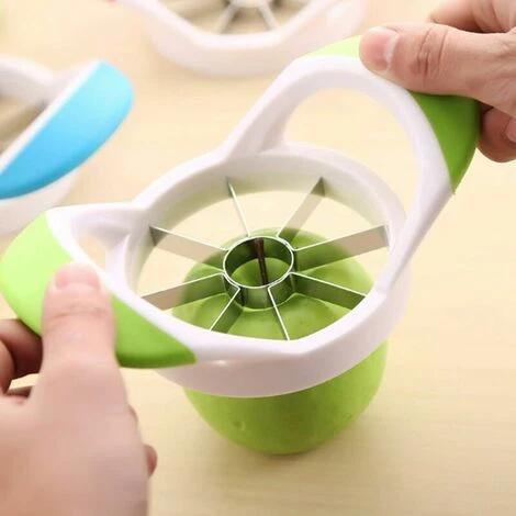 Apple Slicer, Easy Grip Slicer And Corer, 8 Stainless Steel Blade Apple Cutter, Green Handle Apple Cutter And Corer, Apple Corer And Slicer - Image 5