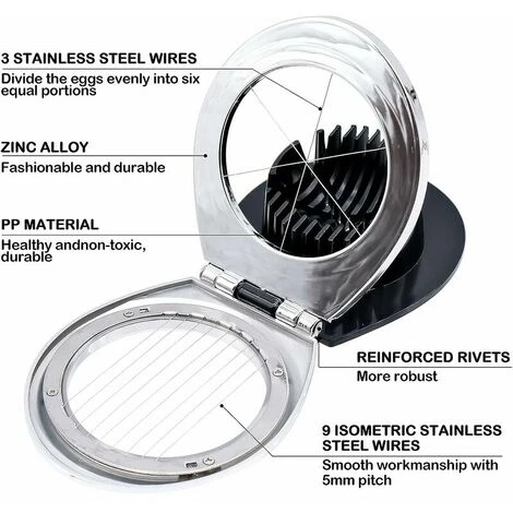 Egg Cutter Egg Slicer, Egg Cutter Fruit Cutter With Wire, Egg Slicers, More Convenient And Neat - Image 2