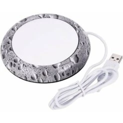 USB Wood Grain Mug Warmer Hot Beverage Cup Mat Office Tea Coffee Warmer Mat Water Beads Pattern