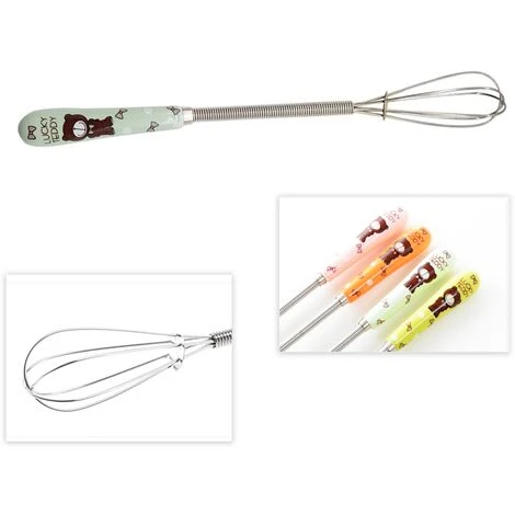Small Whisks Stainless Steel Handle Mini Small Mixing Balloon Wire Whisks Ceramic Whisk (4 Pieces) - Image 3