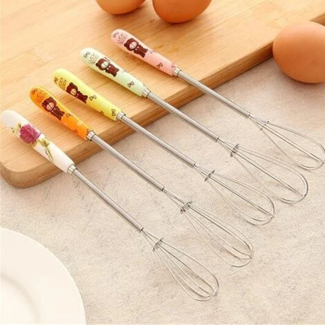 Small Whisks Stainless Steel Handle Mini Small Mixing Balloon Wire Whisks Ceramic Whisk (4 Pieces) - Image 5
