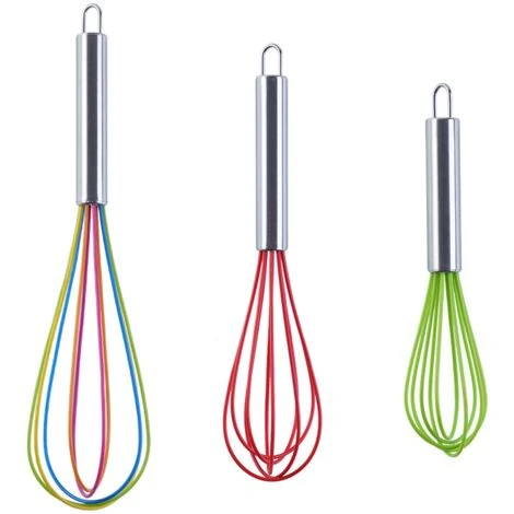 Whip Set Non-Stick, Non-Scratch, Egg Beater For Baking, Pastry, Whisking, Stirring 3 Pack