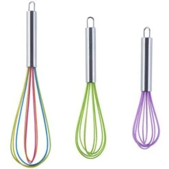 Whip Set Non-Stick, Non-Scratch, Egg Beater For Baking, Pastry, Whisking, Stirring 3 Pack
